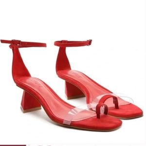 Schutz
Avva Lo Vinyl & Suede Sandal.  Size 7.5. Brand New.